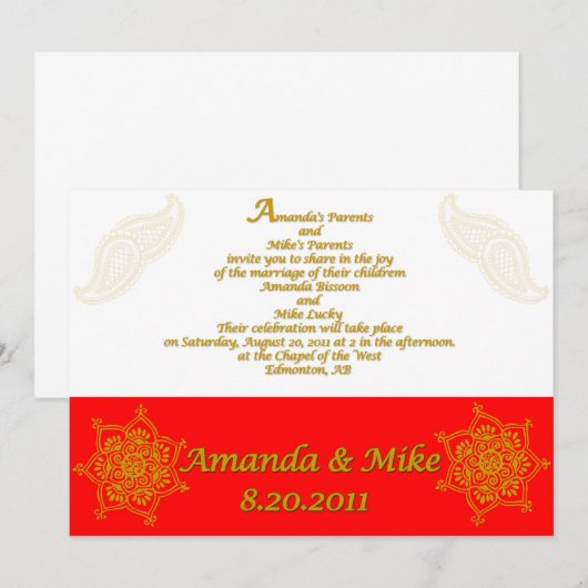 Uitnodiging: monster 1 kaart (Voorkant / Achterkant)