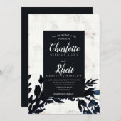 UITNODIGING 'Moody Florals, halve pagina motief' (Voorkant / Achterkant)