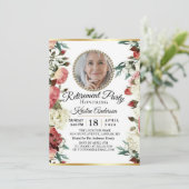 Uitnodiging mooie Floral Retirement (Staand voorkant)