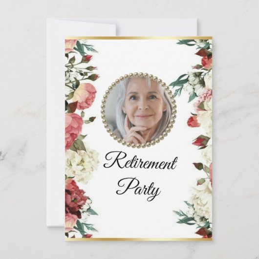 Uitnodiging mooie Floral Retirement (Achterkant)