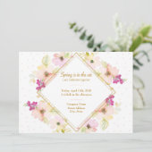 Uitnodiging mooie Floral Spring Party (Staand voorkant)