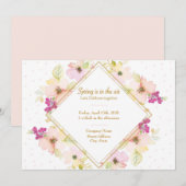 Uitnodiging mooie Floral Spring Party (Voorkant / Achterkant)