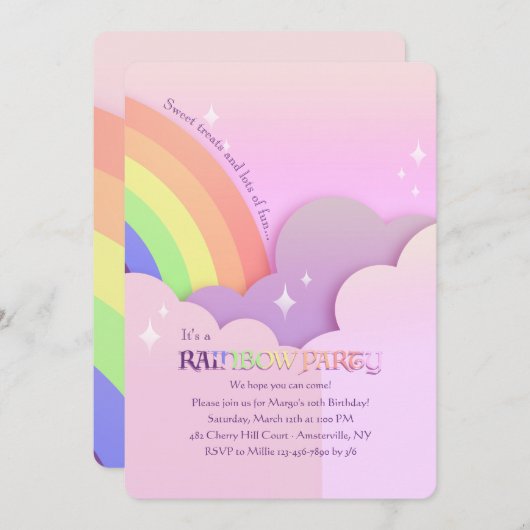 Uitnodiging mooie regenboogdag (Voorkant / Achterkant)