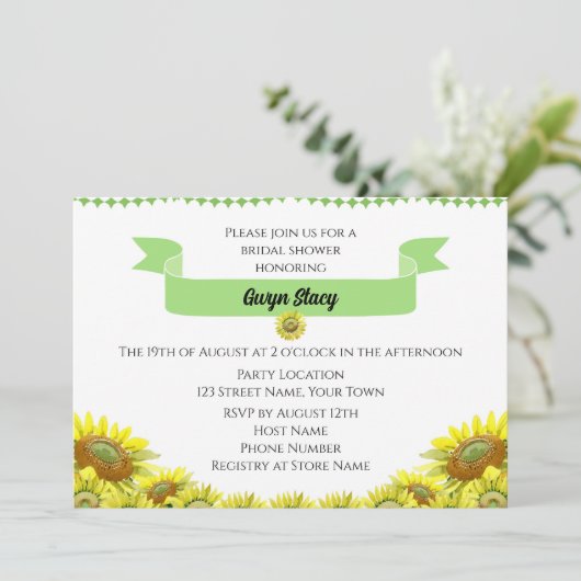 Uitnodiging Mooie Zonnebloem (Staand voorkant)