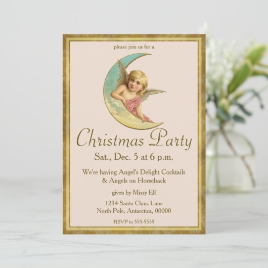  uitnodiging Moon Angel (Staand voorkant)