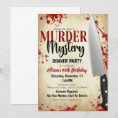 Uitnodiging Moord Mysterie Feest (Voorkant / Achterkant)