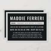 Uitnodiging Mugshot Board Feestje (Voorkant / Achterkant)