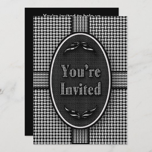 Uitnodiging - Multi-Purpose - Black White (Voorkant / Achterkant)