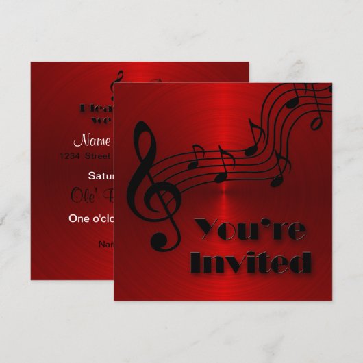 Uitnodiging - Muziek - Notities (Voorkant / Achterkant)