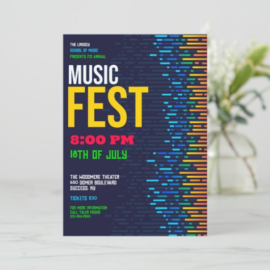 Uitnodiging muziekfestival (Staand voorkant)