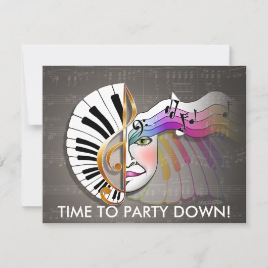 Uitnodiging - Muziekmasker (Voorkant)