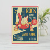 Uitnodiging muziekreeftenconcert in Retro (Staand voorkant)