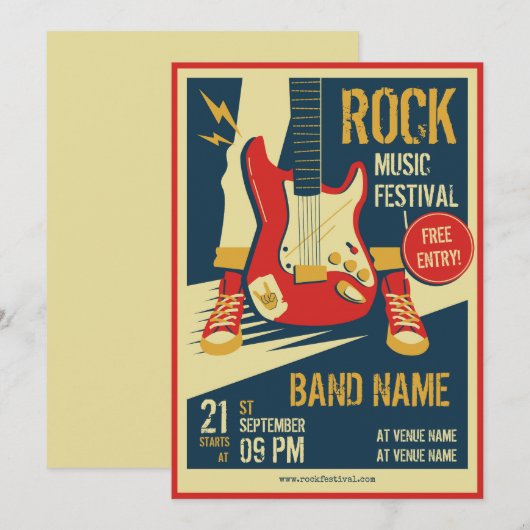 Uitnodiging muziekreeftenconcert in Retro (Voorkant / Achterkant)