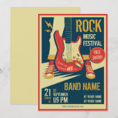 Uitnodiging muziekreeftenconcert in Retro (Voorkant / Achterkant)