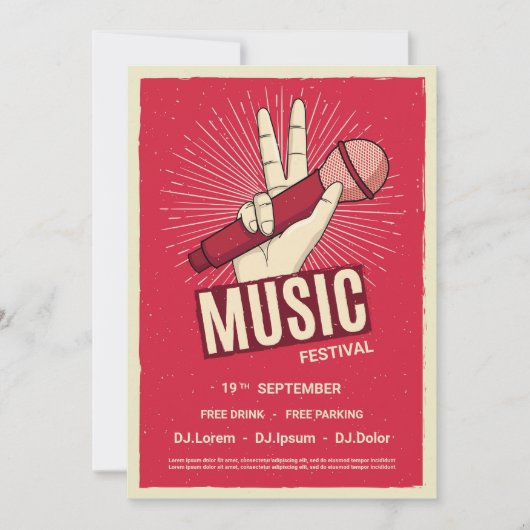 Uitnodiging muziekreeftenconcert in Retro (Voorkant)