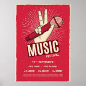Uitnodiging muziekreeftenconcert in Retro Poster (Voorkant)