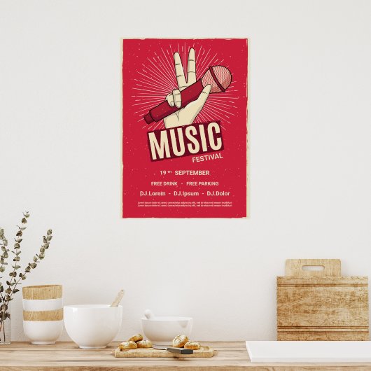 Uitnodiging muziekreeftenconcert in Retro Poster (Keuken)