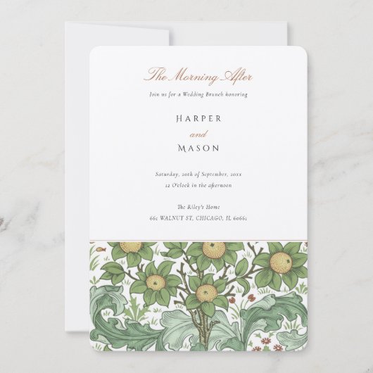 Uitnodiging na bruiloft brunch - De ochtend erna (Voorkant)