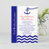 Uitnodiging na bruiloftsfeest Nautilus Marineblauw (Staand voorkant)