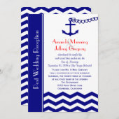 Uitnodiging na bruiloftsfeest Nautilus Marineblauw (Voorkant / Achterkant)