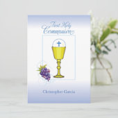 Uitnodiging naam kind eerste gemeenschap Kh (Staand voorkant)