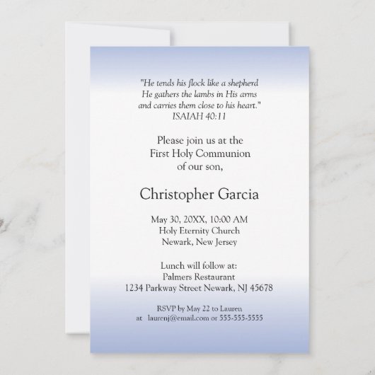 Uitnodiging naam kind eerste gemeenschap Kh (Achterkant)