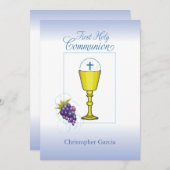 Uitnodiging naam kind eerste gemeenschap Kh (Voorkant / Achterkant)