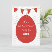 Uitnodiging  naam voor Baby Red Egg (Staand voorkant)