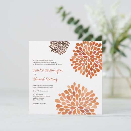 Uitnodiging najaar om bloemen te vieren (Staand voorkant)