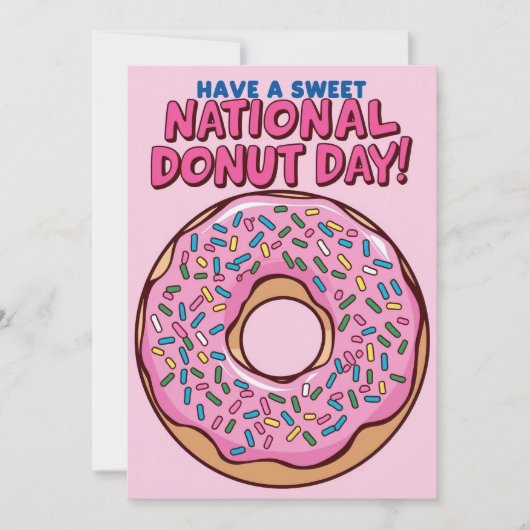 Uitnodiging National Donut Day kaart (Voorkant)