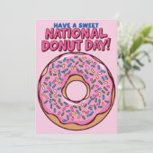 Uitnodiging National Donut Day kaart (Staand voorkant)