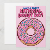 Uitnodiging National Donut Day kaart (Voorkant / Achterkant)