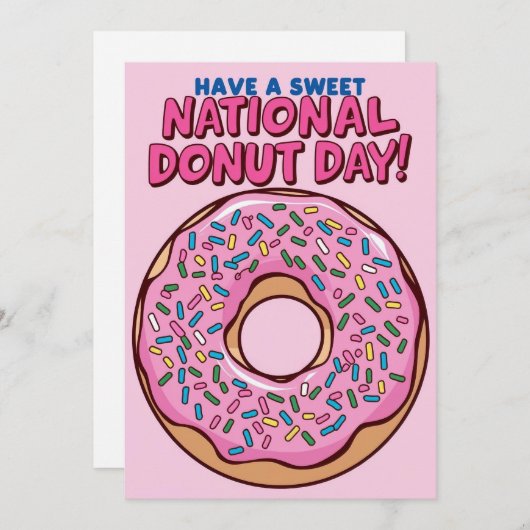 Uitnodiging Nationale Donut Dag Kaart (Voorkant / Achterkant)