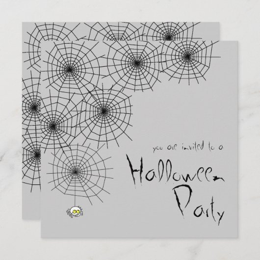 Uitnodiging Naughty Spider Halloween Party (Voorkant / Achterkant)