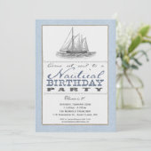 Uitnodiging Nautical Sailboat Party (Staand voorkant)