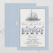Uitnodiging Nautical Sailboat Party (Voorkant / Achterkant)