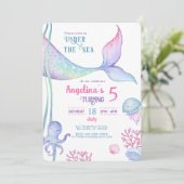 Uitnodiging nautisch thema verjaardag. (Staand voorkant)