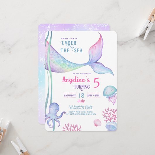 Uitnodiging nautisch thema verjaardag. (Voorkant / Achterkant in situ)