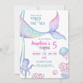 Uitnodiging nautisch thema verjaardag. (Voorkant)