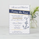 Uitnodiging nautische bruidsdouche - strandanker (Staand voorkant)