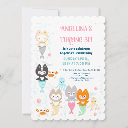 Uitnodiging nautische thema verjaardag. (Voorkant)