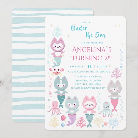 Uitnodiging nautische thema verjaardag. (Voorkant / Achterkant)