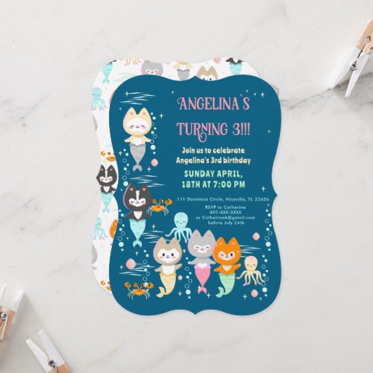 Uitnodiging nautische thema verjaardag. (Voorkant / Achterkant in situ)