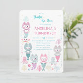 Uitnodiging nautische thema verjaardag. (Staand voorkant)