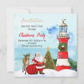 Uitnodiging nautische vuurtoren kerstfeest (Voorkant)