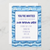 Uitnodiging nautische zeilboot verjaardagsfeest Ui (Voorkant / Achterkant)