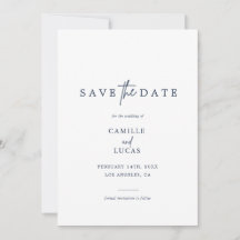 Uitnodiging Navy Blue Foto Save the Dates