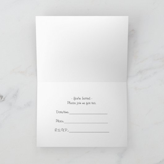 Uitnodiging, neem wat tijd voor vrienden en thee (Binnen)