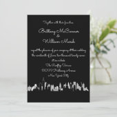 Uitnodiging New York City Silhouet (Staand voorkant)