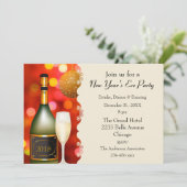 Uitnodiging nieuw jaar voor Champagne Disco Ball (Staand voorkant)